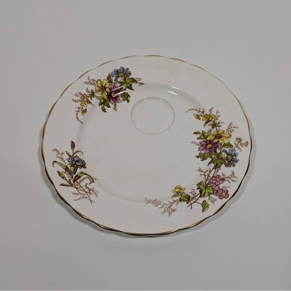 Rosina Bone China Luncheon Plate Floral Pattern Gold Trim Vintage - Picture 1 of 8